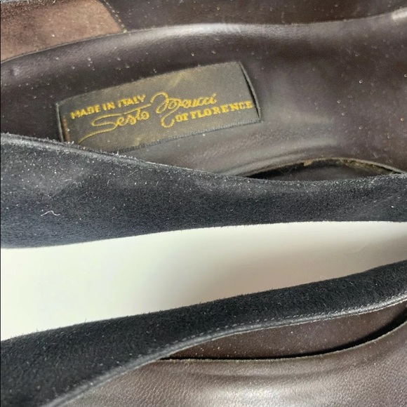 Sesto Meucci Brown Suede Heels Italy Size 7 B - Picture 4 of 4